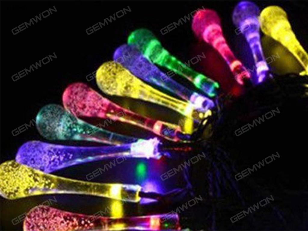 Solar string light 30 lights 6 meters water lights, Christmas lights, colorful LED String Light WATER DROP WATERPROOF DECORATIVE LAMP