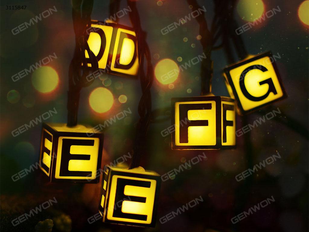 Solar string light 20 lights 4.8 meters letter string, Christmas lights, Warm white LED String Light Waterproof alphabet light string