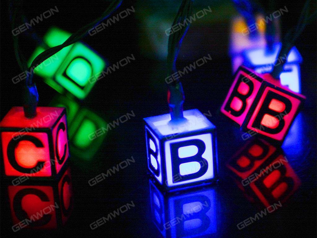 Solar string light 20 lights 4.8 meters letter string, Christmas lights, colorful LED String Light Waterproof alphabet light string