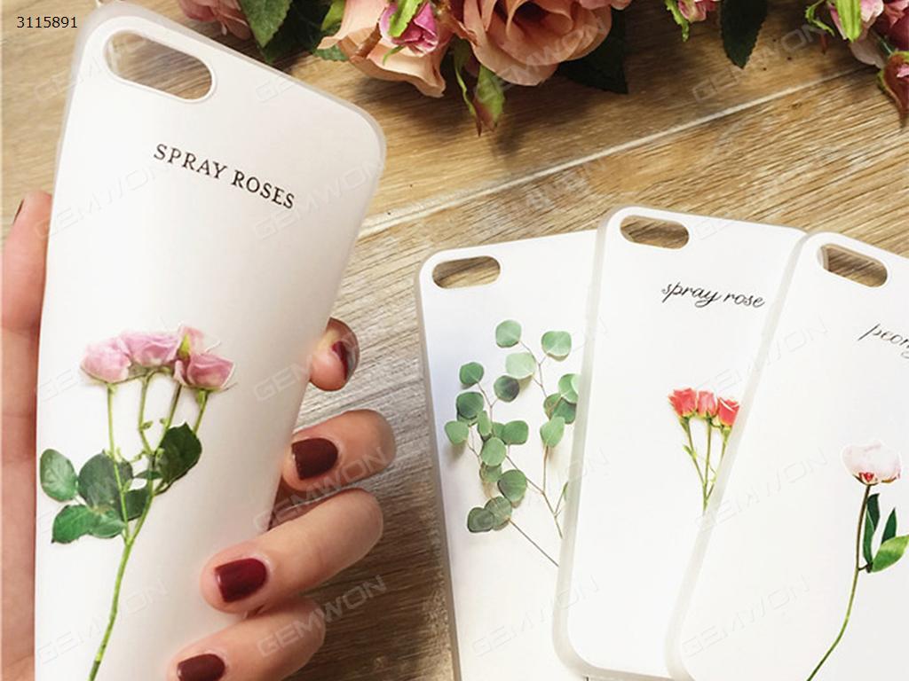 iPhone 7 Plus Embossed flower mobile phone shell, Pure color minimalist style, Four roses Case iPhone 7 Plus Embossed flower mobile phone shell