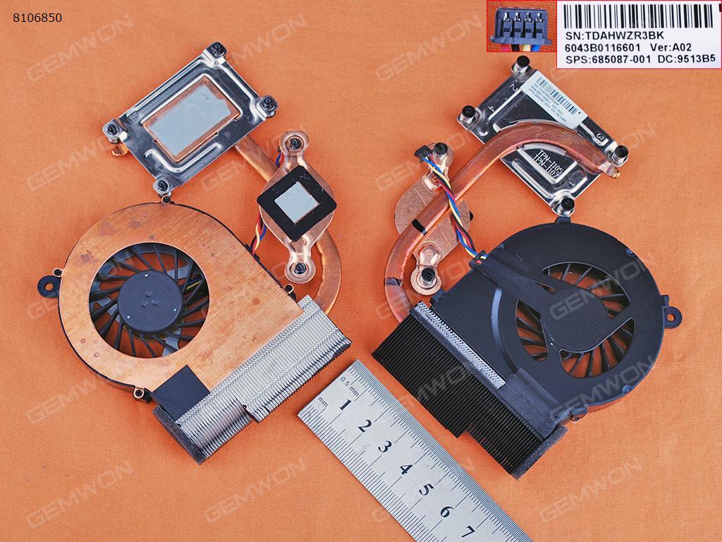 HP CQ56 G5 G6-1000 G6-1B67CA(Independent Graphics,Heatsink,4Pin) Laptop Fan 685087-001 6043B0116601