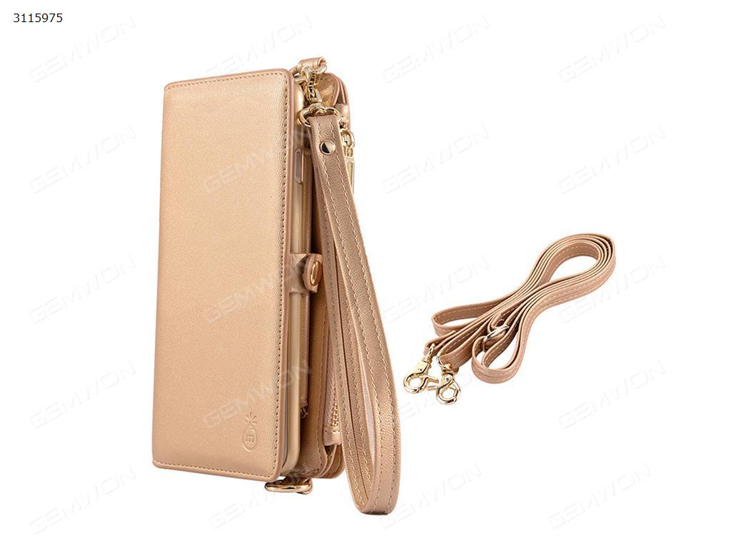 iPhone 6 Multifunctional wallet for mobile phone case, Fashion mobile phone protective cover lifting rope shoulder bag, Gold Case IPHONE 6 MULTIFUNCTIONAL WALLET FOR MOBILE PHONE CASE