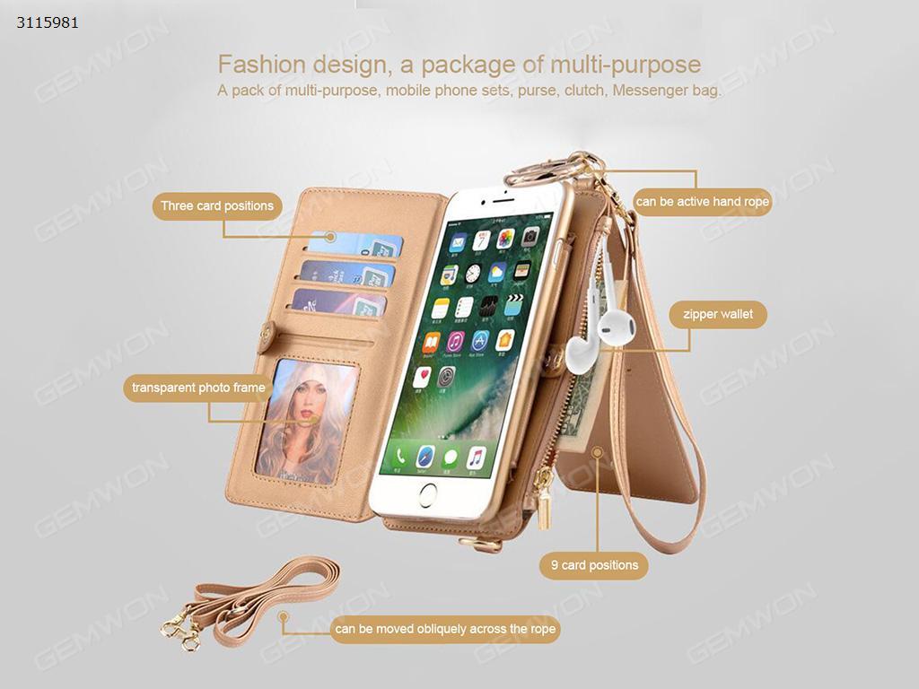 iPhone 6 Plus Multifunctional wallet for mobile phone case, Fashion mobile phone protective cover lifting rope shoulder bag,Silver Case IPHONE 6 PLUS MULTIFUNCTIONAL WALLET FOR MOBILE PHONE CASE