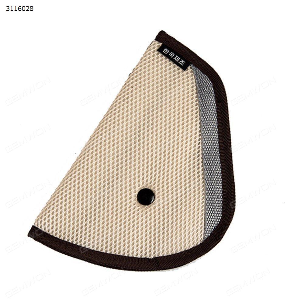 Seat belt adjuster, Anti Le neck protective belt fixed sleeve clip infant seat pad triangle, Beige Other Seat belt adjuster