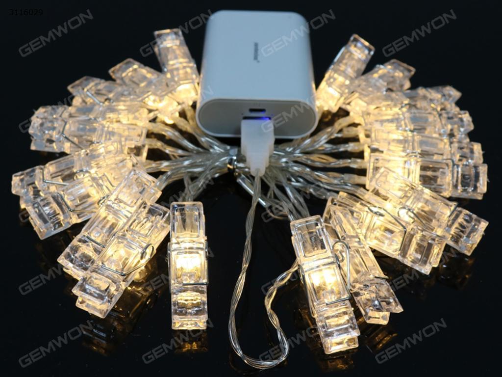 3M 30 LED Usb Card Photo Clip String Lights Colorful Crystal Festival Party Wedding Fairy Lamp Home Decoration foto led light lamp, Warm light LED String Light PHOTO CLIP LAMP