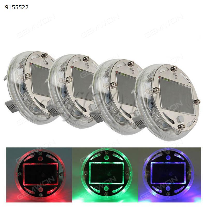 1PC Solar Car Flash Wheel 12LED Light, Auto Active, 4 Colors,8 Working Mode, Solar Energy, Tire Light Lamp Decoration Light Warning Light Autocar Decorations LK-001