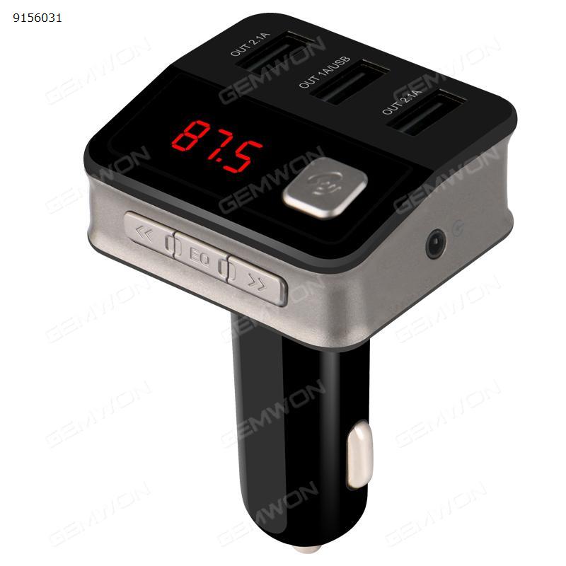 Car Charger,FM Transmitter Bluetooth Wireless Radio Adapter Car Kit with USB Charger Built-In Microphone Hands Free Calling (Black) Car Appliances BC12