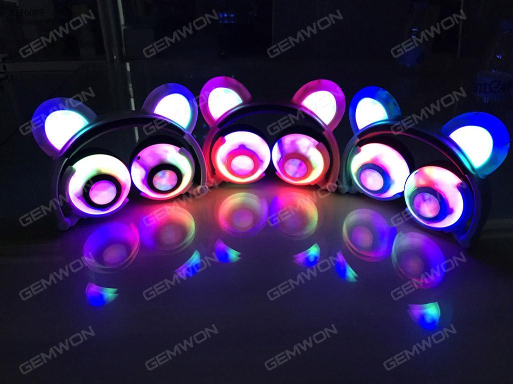 LED luminous earphone, Headphone Versatile Foldable Noise Reduction High Quality Sound LED Light Headphone, WhiteLED LUMINOUS EARPHONE