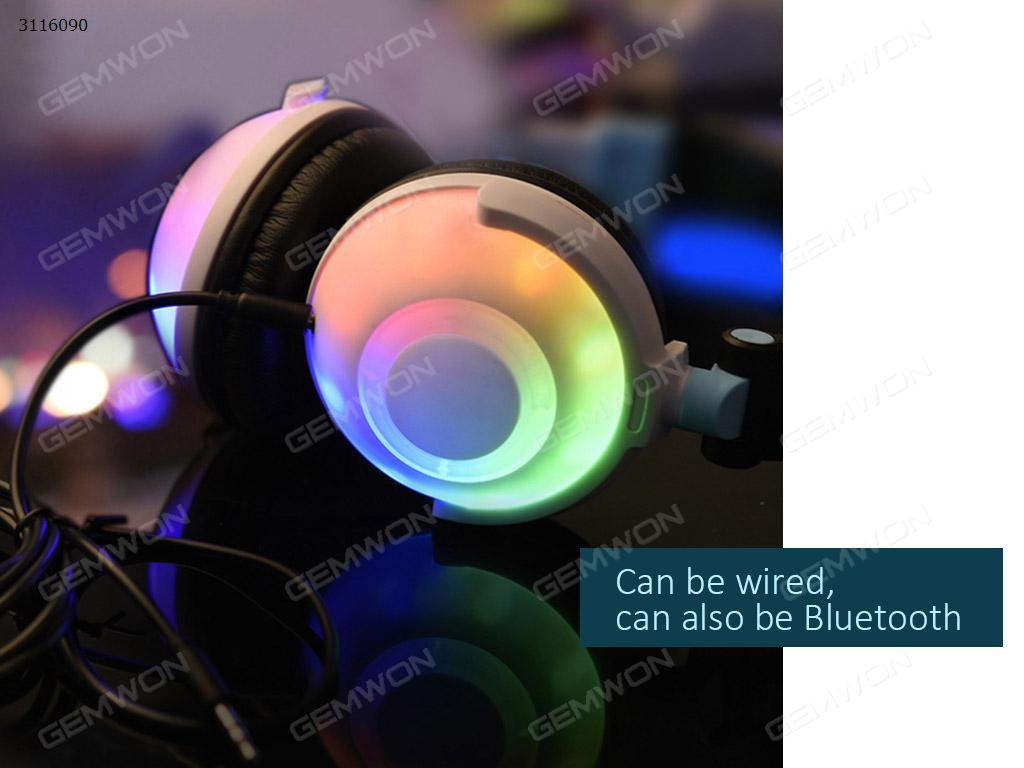 LED luminous earphone, Headphone Versatile Foldable Noise Reduction High Quality Sound LED Light Headphone, PinkLED LUMINOUS EARPHONE