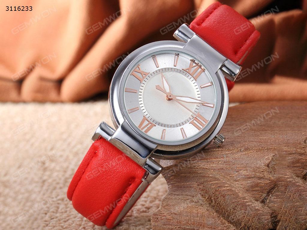 Lady quartz watch， red Smart Wear Lady quartz watch