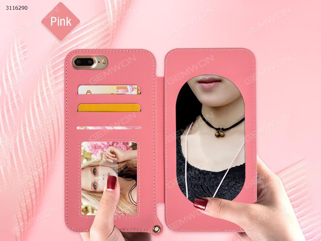 iPhone 6 Plus Lanyard Mobile phone shell, Lanyard Mobile phone shell plating mirror, Pink Case iPhone 6 Plus Lanyard Mobile phone shell