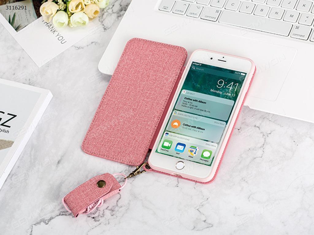 iPhone 7 Lanyard Mobile phone shell, Lanyard Mobile phone shell plating mirror, Pink Case iPhone 7 Lanyard Mobile phone shell