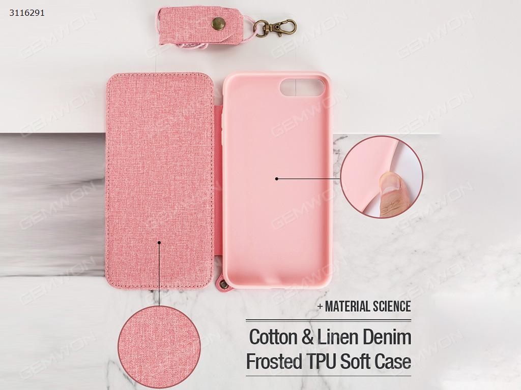 iPhone 7 Lanyard Mobile phone shell, Lanyard Mobile phone shell plating mirror, Pink Case iPhone 7 Lanyard Mobile phone shell