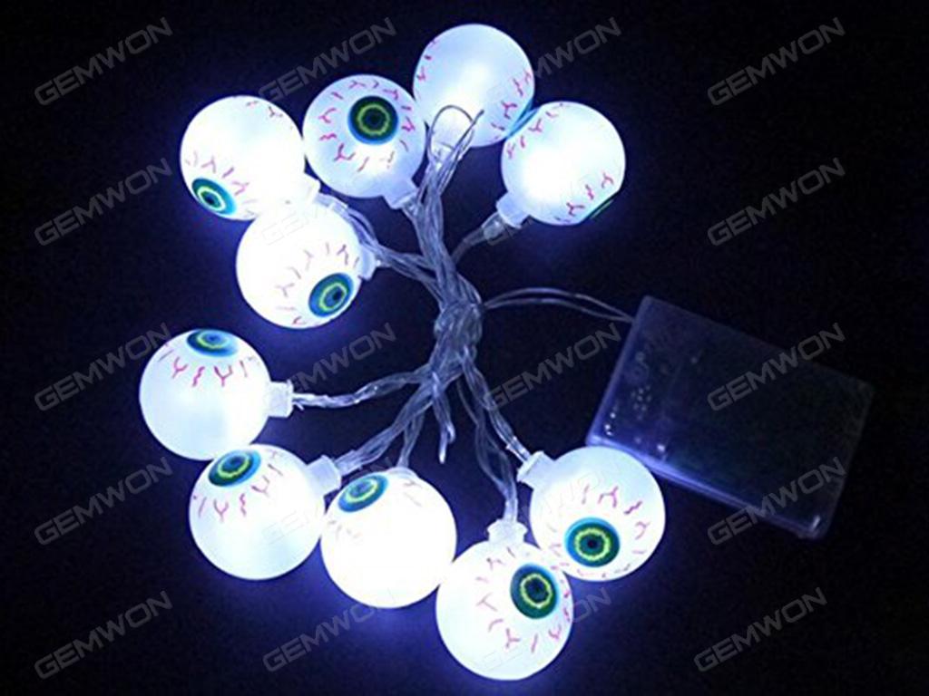 LED solar ghost eye light string（WSJYZ） Halloween Decoration Lights ，for all kinds of outdoor places,4,8 meters long 20 eyes Is white light LED String Light WSJYZ