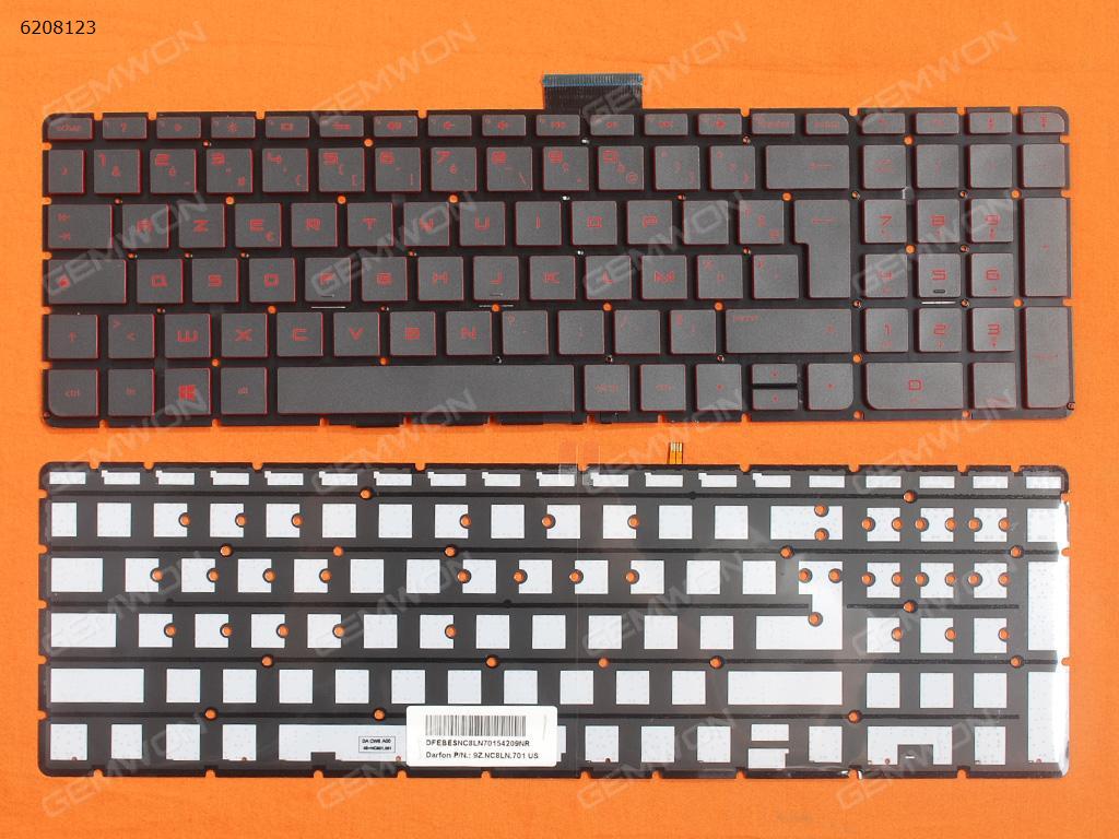 HP Pavilion 15-AB BLACK (Backlit,Without FRAME,Red Printing,Win8) FR V150646EK2 Laptop Keyboard (OEM-B)