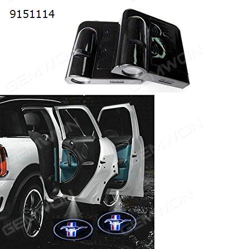 Car Logo Ghost Shadow Emblems Wireless Door Sensor Lights No Drill Type Led Laser Door Shadow Light Welcome Projector Lamp 2 Qty Pack (Mustang) - No Drilling Required Autocar Decorations 1