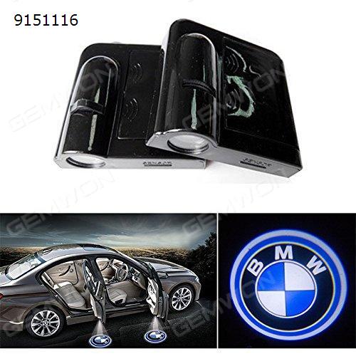 2-Pack New Design Wireless BMW LOGO Door Light Car Vehicle LED Courtesy Welcome Logo Light Shadow Ghost LED Light Lamp Projector Light - No Drilling Autocar Decorations LED