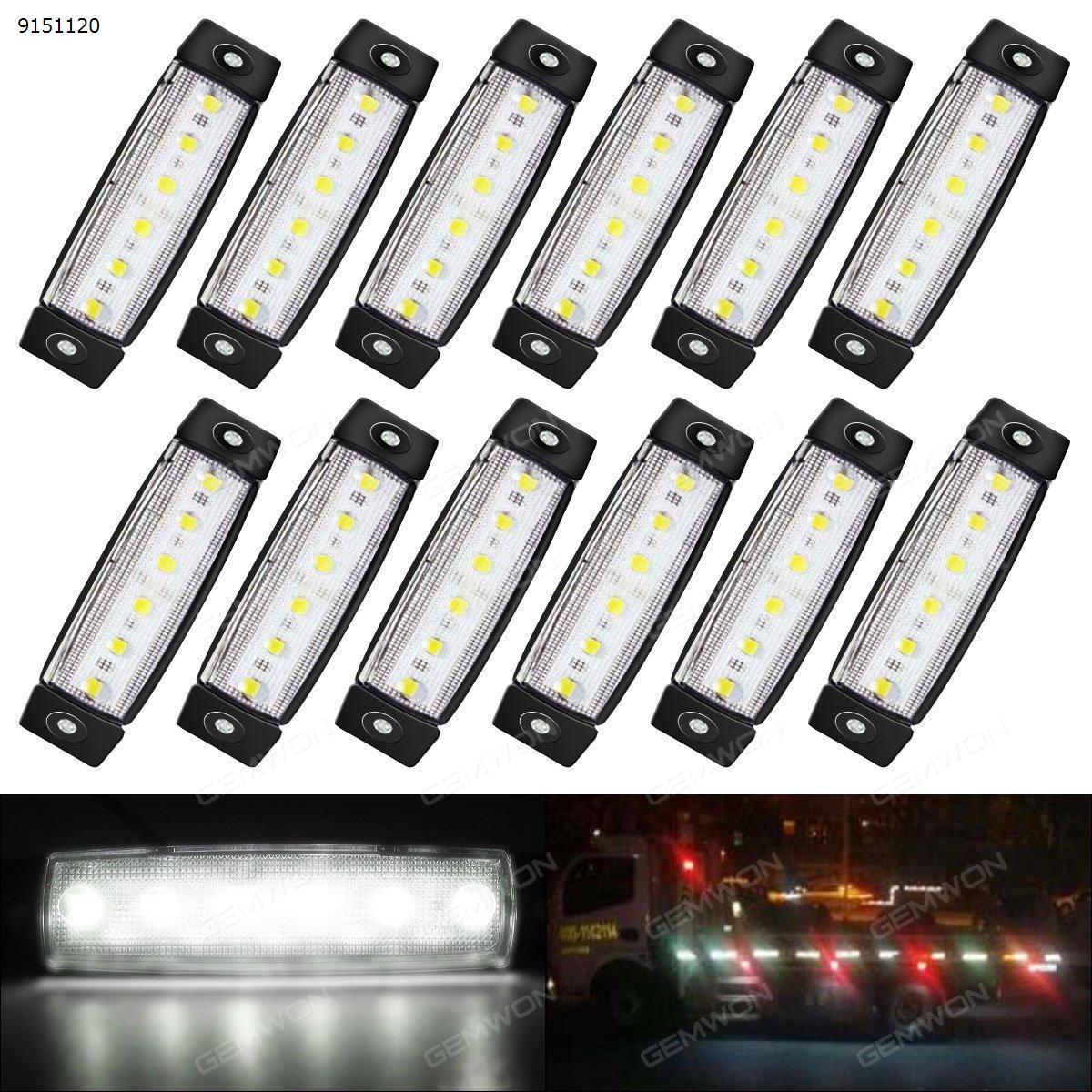 6 LED White Side Led Marker Lights/ Rear Side Marker Light White/Trailer Marker Lights/Led Side Marker Lights for Trucks/ Marker Lamp/ Cab Marker/ RV Marker Light Autocar Decorations LED