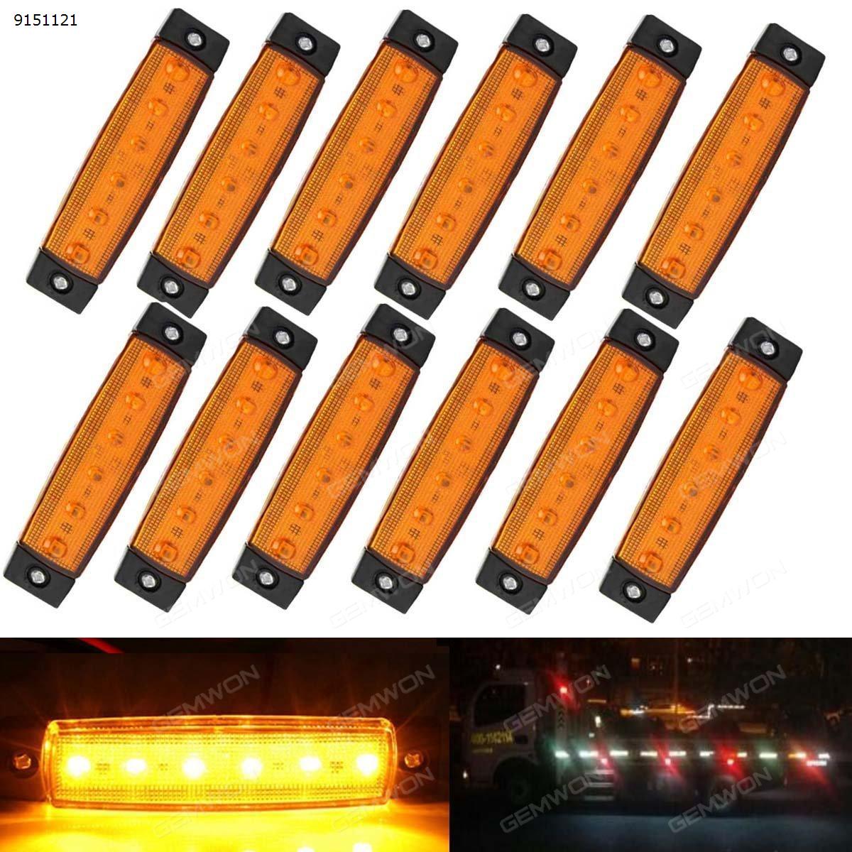 6 LED Amber Side Led Marker Light/ Trailer Marker Lights/Trucks Marker lights/ Rear Side Marker Light/RV Trailer Led Marker Lights Amber Autocar Decorations LED