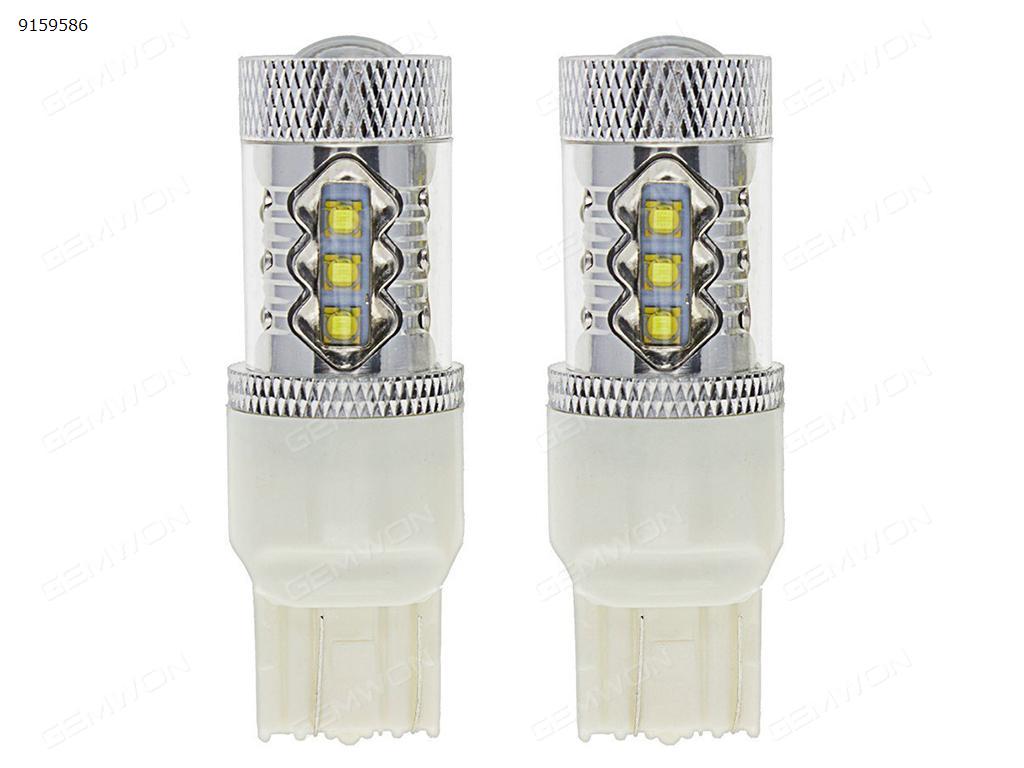 2Pcs 7443 W21W 7443na Brake rear tail light reversing light LED 80W 7000k cold white light super bright 800-900Lm 12V-24V Auto Replacement Parts LED reversing lights