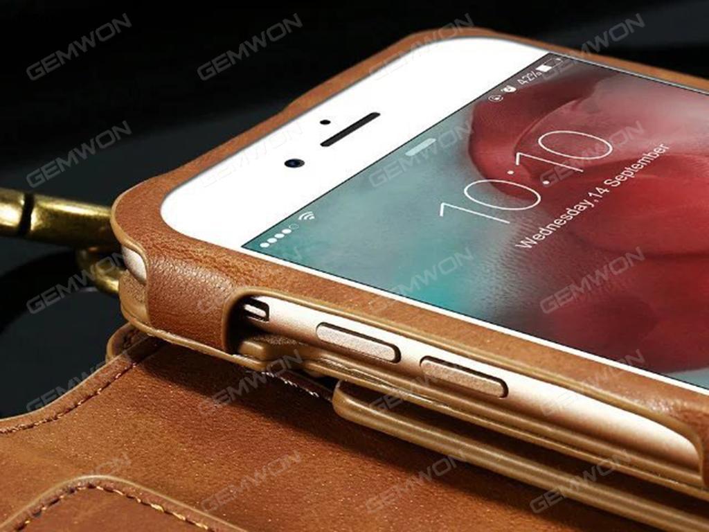 FLOVEME retro wallet models iPhone6 multi-functional bracket mobile phone shell classic leather case brown Case iPhone6/6S