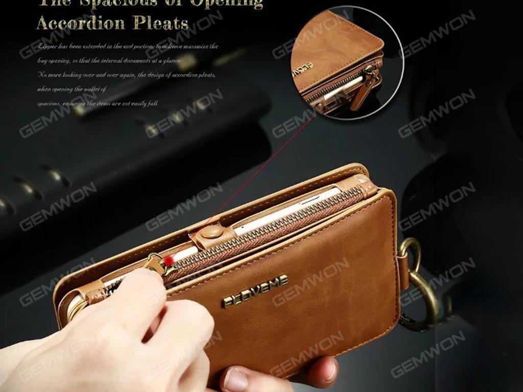 FLOVEME retro wallet models iPhone6 multi-functional bracket mobile phone shell classic leather case brown Case iPhone6/6S