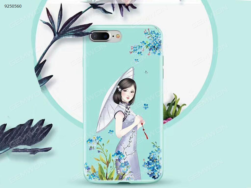 Iphone 6 plus oriental beauty pattern hood blue Case iPhone 6 plus