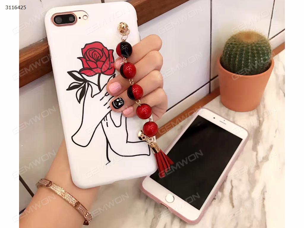 iPhone6 plus roses  following
 phone shell，Pearl tassel braceletiPhone6 plus  roses
 following phone shell