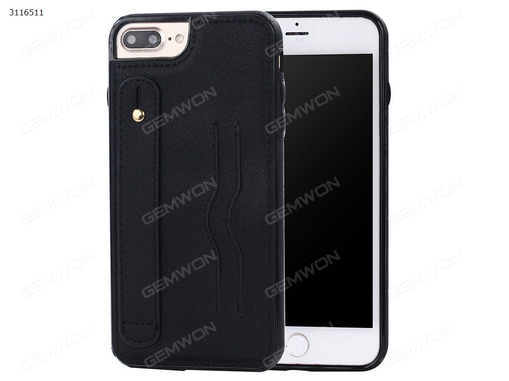 iPhone 6 Plus Bracket mobile phone shell, Mobile phone shell with hand inserting card support, Black Case iPhone 6 Plus Bracket mobile phone shell