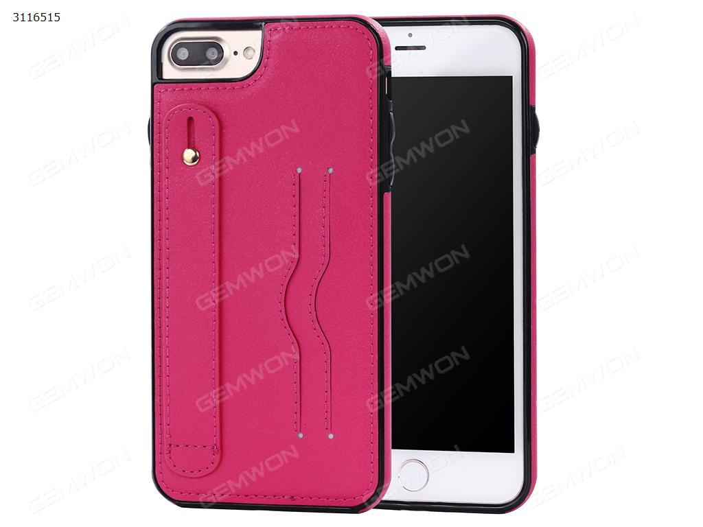 iPhone 6 Plus Bracket mobile phone shell, Mobile phone shell with hand inserting card support, Rose red Case iPhone 6 Plus Bracket mobile phone shell