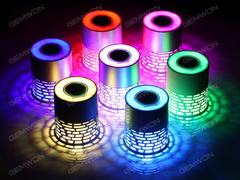 Colorful flashing Bluetooth speakers, Gift card touch portable Bluetooth stereo bedside lamp lights, Dark gray Bluetooth Speakers COLORFUL FLASHING BLUETOOTH SPEAKERS