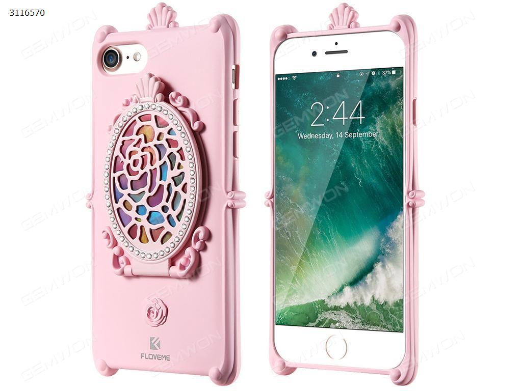 iphone 6 plus Mirror mobile phone shell, Anti dropping mobile phone cover with flip mirror support, Pink Case IPHONE 6 PLUS MIRROR MOBILE PHONE SHELL