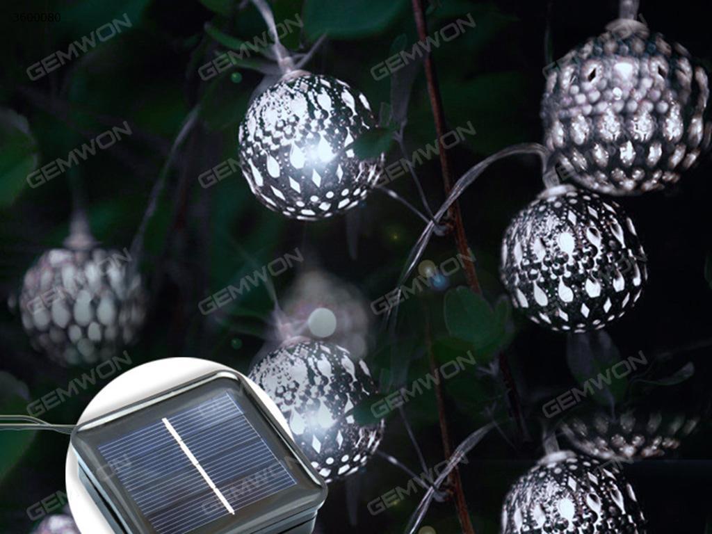 LED solar 20PCS Moroccan ball lamp string（WTL-20LED）apply to Halloween, Christmas festivals，4. 8 meters long, adjustable light, 1.2V, color temperature 6000K Warm White Light LED String Light WTL-20LED