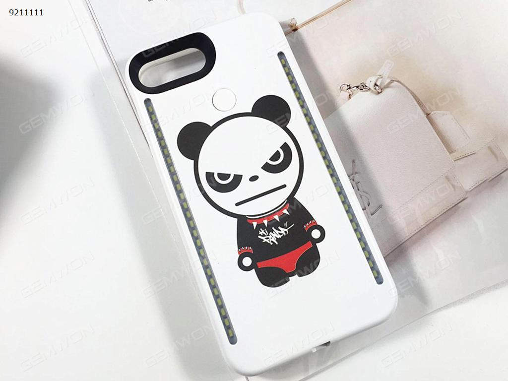 cartoon panda Mobile phone shell Selfie LED Light, IPhone 6/6S/7/8 LED Light Up Selfie Luminous Phone Cover Case,White Selfie LED Light IPHONE 6/6S/7/8