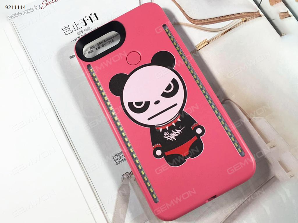 cartoon panda Mobile phone shell Selfie LED Light, IPhone 6/6S/7/8 LED Light Up Selfie Luminous Phone Cover Case，Pink Selfie LED Light IPHONE 6/6S/7/8