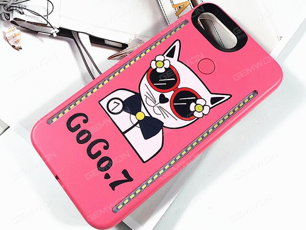 cartoon Miss Kitty Mobile phone shell Selfie LED Light, IPhone 6plus/6Splus/7plus/8plus LED Light Up Selfie Luminous Phone Cover Case，Pink Selfie LED Light IPHONE 6PLUS /6S PLUS /7PLUS/ 8 PLUS