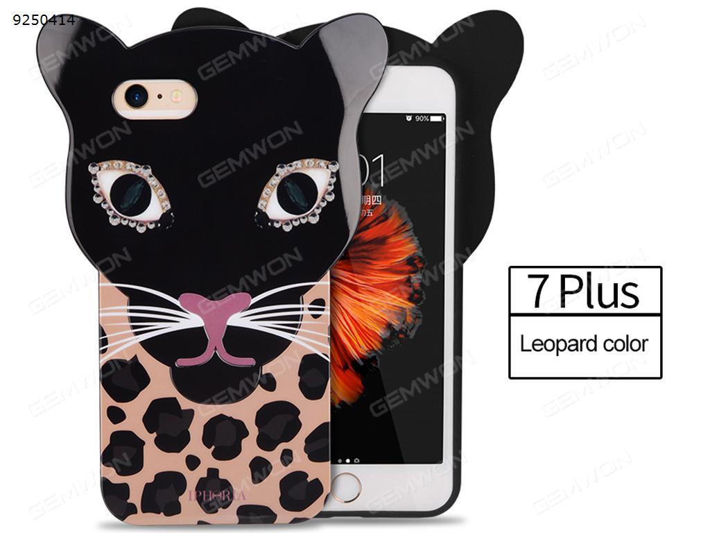 iphone7, plus, three-dimensional leopard print, ear silicone, all inclusive protective cover, mobile phone shell, leopard Case IPHONE7 PLUS