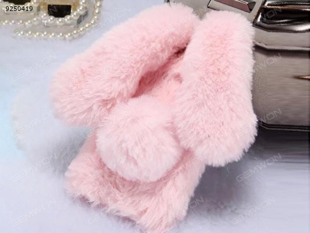 iPhone6 mobile phone shell, cute fluffy rabbit rabbit tail winter winter warm suit, charming long ears ultra-light protective cover phone shell (pink) Case IPHONE6