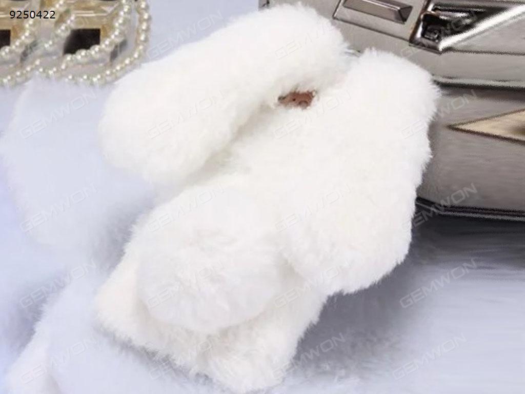 iPhone6 mobile phone shell, cute fluffy rabbit rabbit tail winter winter warm suit, charming long ear ultra-light protective cover phone shell (white) Case IPHONE6