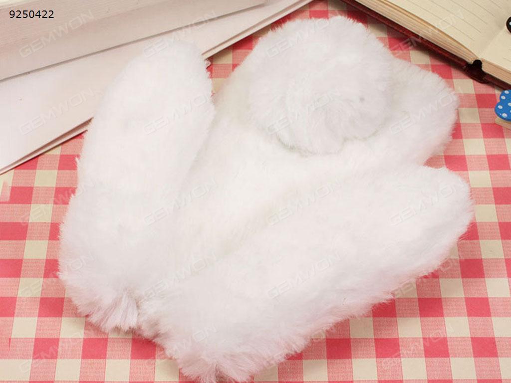 iPhone6 mobile phone shell, cute fluffy rabbit rabbit tail winter winter warm suit, charming long ear ultra-light protective cover phone shell (white) Case IPHONE6