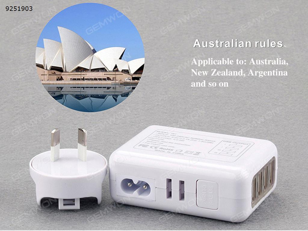 output 5v-2.1A , 4 USB ,Combination charge,Power shell conversion,AU ,white Charger & Data Cable N/A