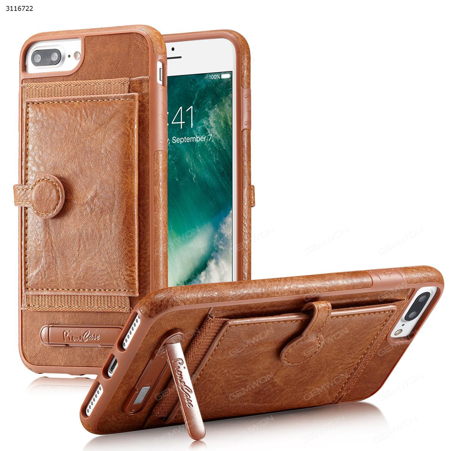 iphone6 plus interpolation card support Hand case，multifunction Mobile phone purse，brown Case iphone6 plus interpolation card support Hand case