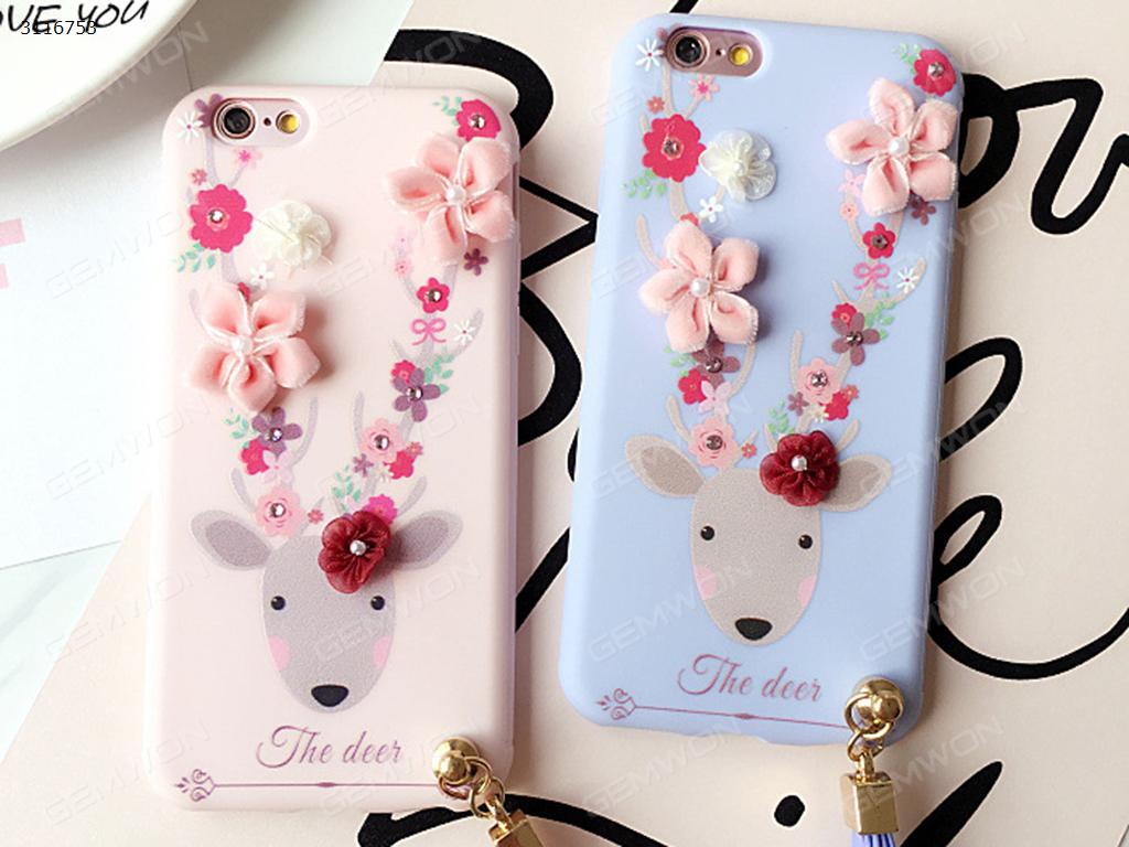 iPhone 7 Sika Deer cell phone shell, The flowers of Sika Deer Lanyard Mobile phone shell, Pink Case IPHONE 7 SIKA DEER CELL PHONE SHELL