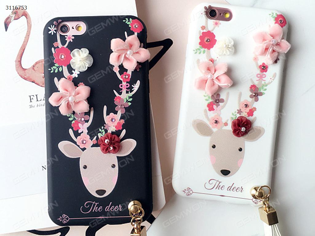 iPhone 7 Sika Deer cell phone shell, The flowers of Sika Deer Lanyard Mobile phone shell, Pink Case IPHONE 7 SIKA DEER CELL PHONE SHELL