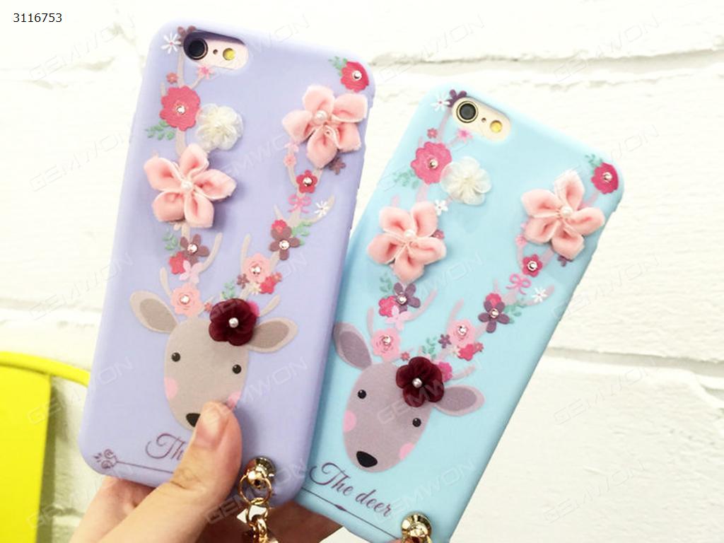 iPhone 7 Sika Deer cell phone shell, The flowers of Sika Deer Lanyard Mobile phone shell, Pink Case IPHONE 7 SIKA DEER CELL PHONE SHELL