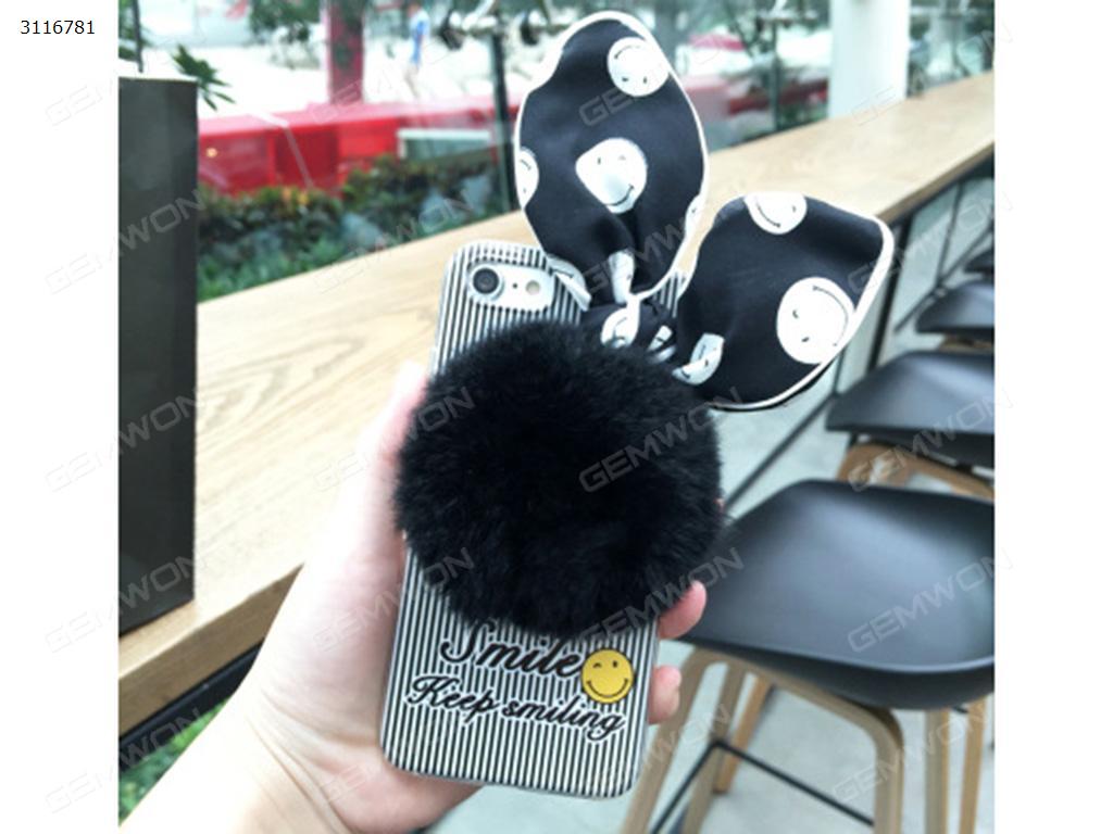 iPhone 6 Plush ball mobile phone shell, Cute anti fall set trendy mobile phone shell,Black Case IPHONE 6 PLUSH BALL MOBILE PHONE SHELL