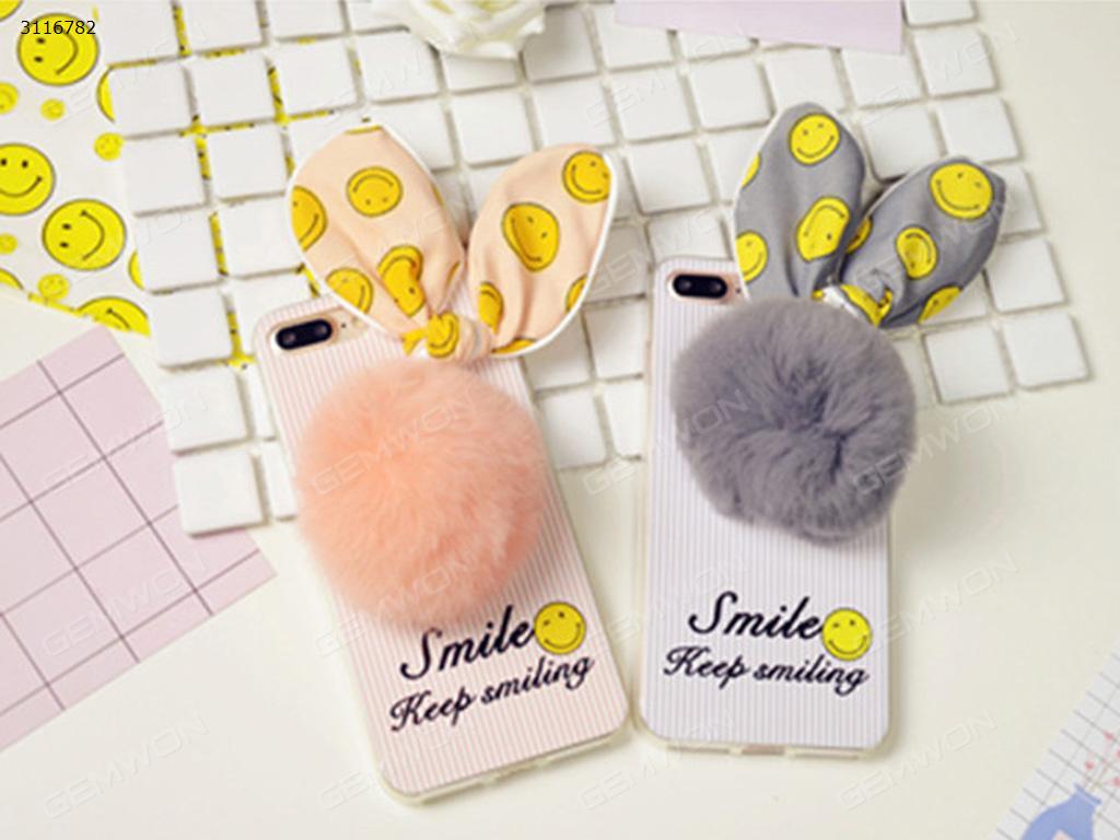 iPhone 6 Plush ball mobile phone shell, Cute anti fall set trendy mobile phone shell,Pink white Case IPHONE 6 PLUSH BALL MOBILE PHONE SHELL