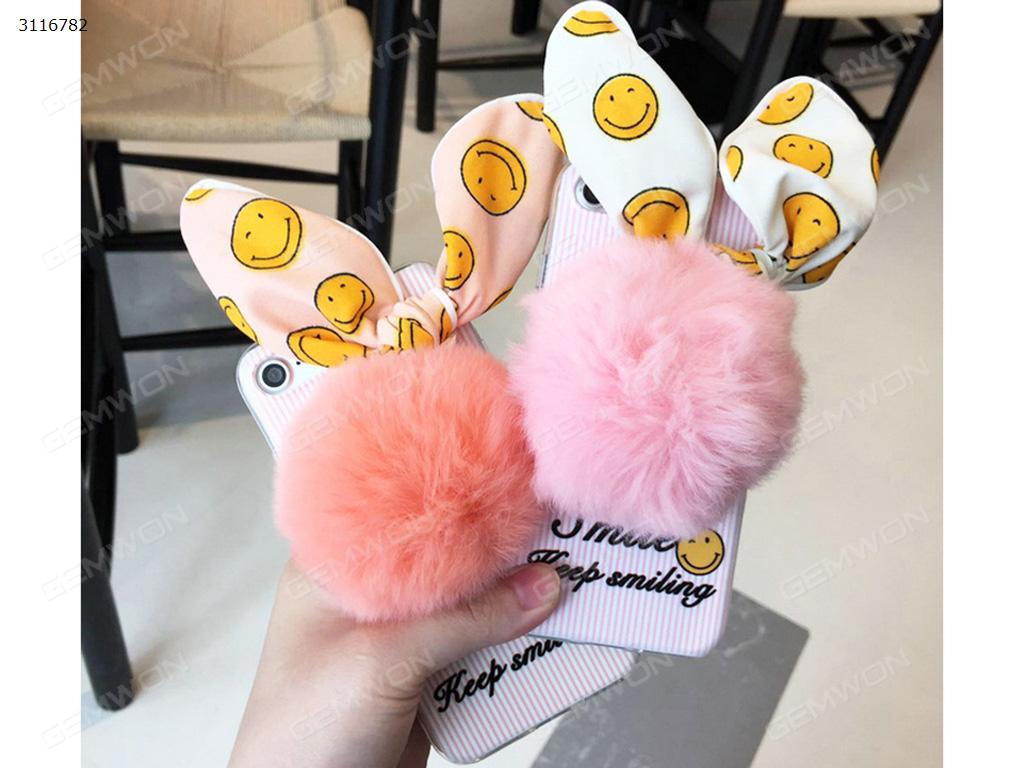 iPhone 6 Plush ball mobile phone shell, Cute anti fall set trendy mobile phone shell,Pink white Case IPHONE 6 PLUSH BALL MOBILE PHONE SHELL