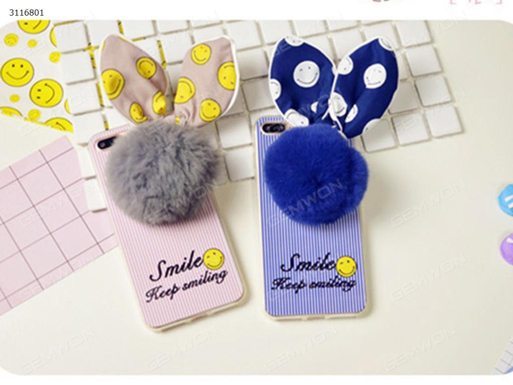 iPhone 7 plus Plush ball mobile phone shell, Cute anti fall set trendy mobile phone shell, Blue Case IPHONE 7 PLUS PLUSH BALL MOBILE PHONE SHELL