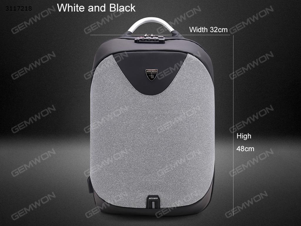 Burglarproof Backpack, USB charging stereoscopic digital storage anti-theft outdoor business Backpack, White Other Burglarproof Backpack